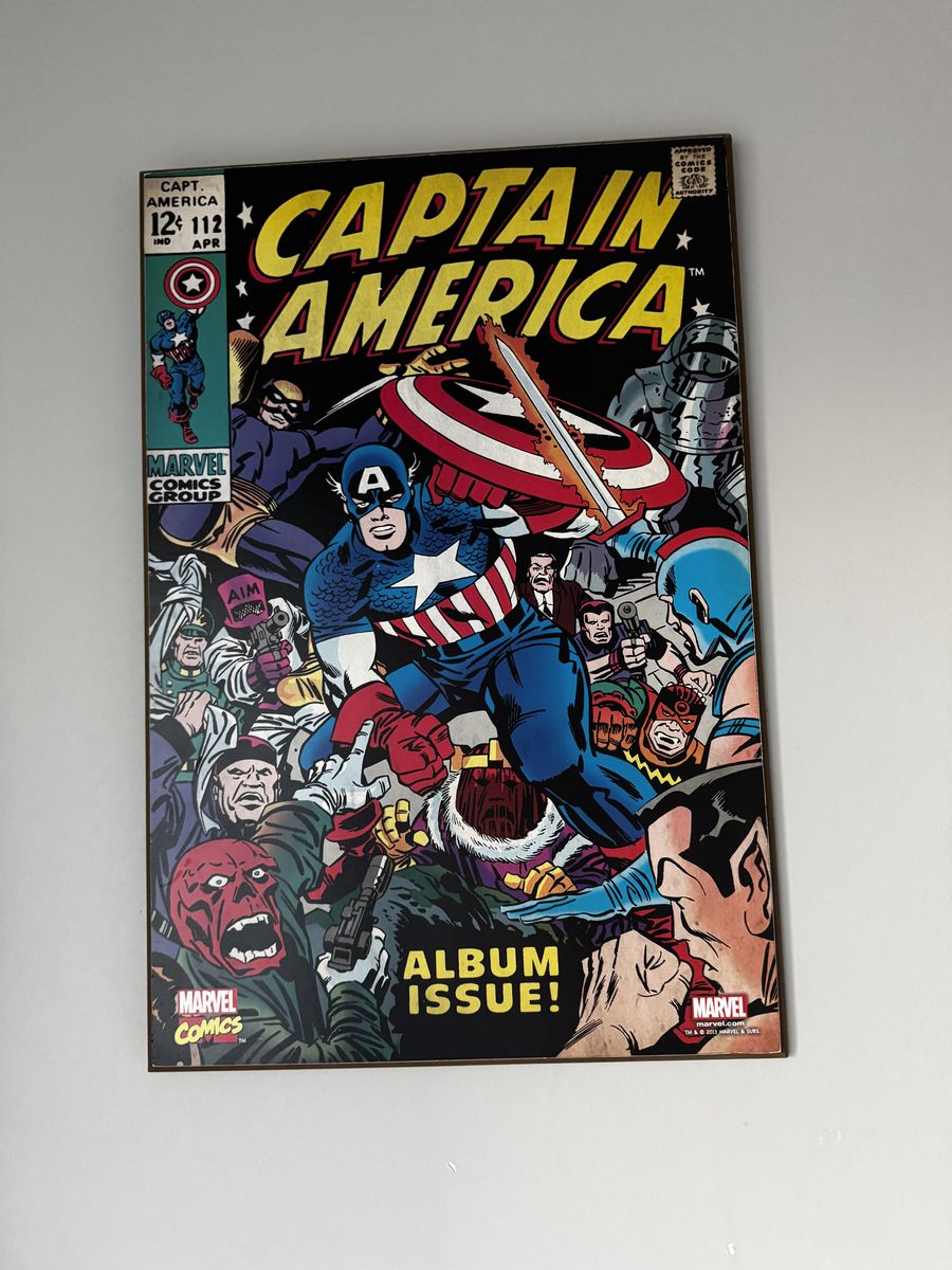 Vintage Captain America Comic Wall Art
