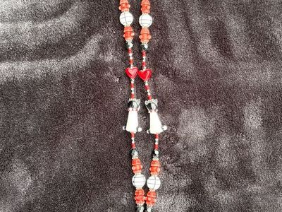 Handmade Red Dog Lanyard with Accents