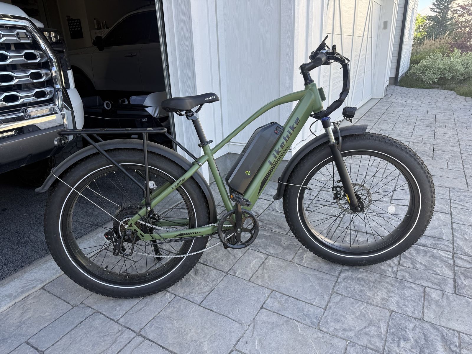 Likebike Lander Electric Fat Tire Mountain Bike - Olive Green, 8 miles!