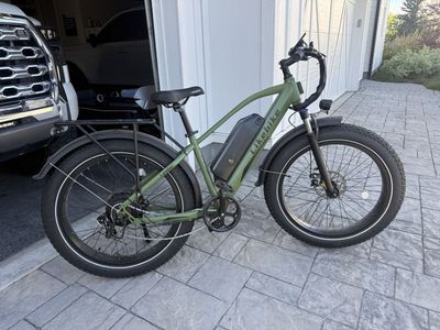 Likebike Lander Electric Fat Tire Mountain Bike - Olive Green, 8 miles!