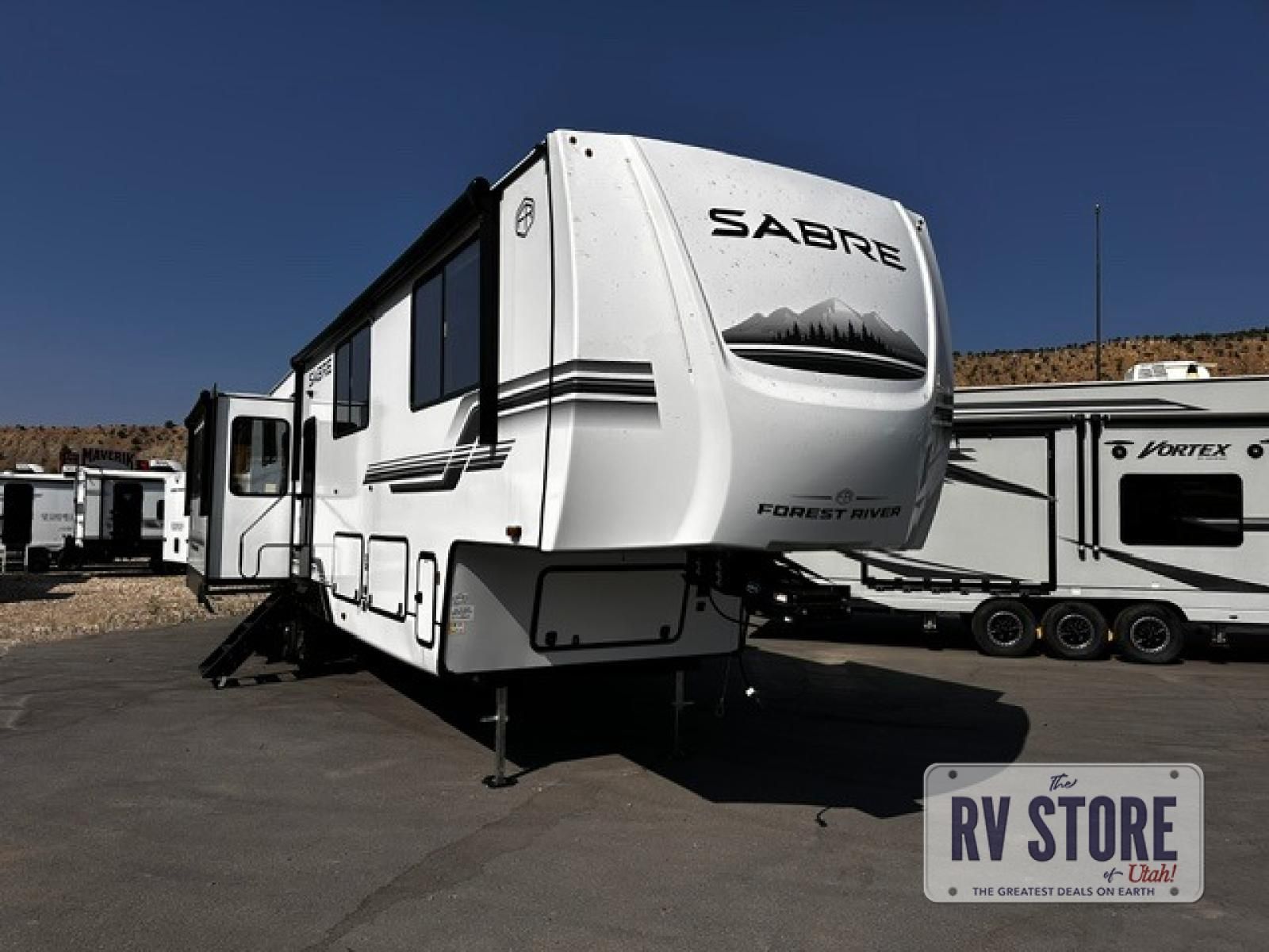 2027 Forest River RV Sabre 36FLX Fifth Wheel Bunkhouse|Front Bedroom|Kitchen Island|Loft|Outdoor Kitchen|Rear Living Area