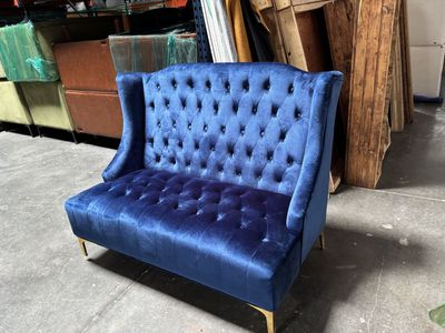 Blue Velvet Loveseat
