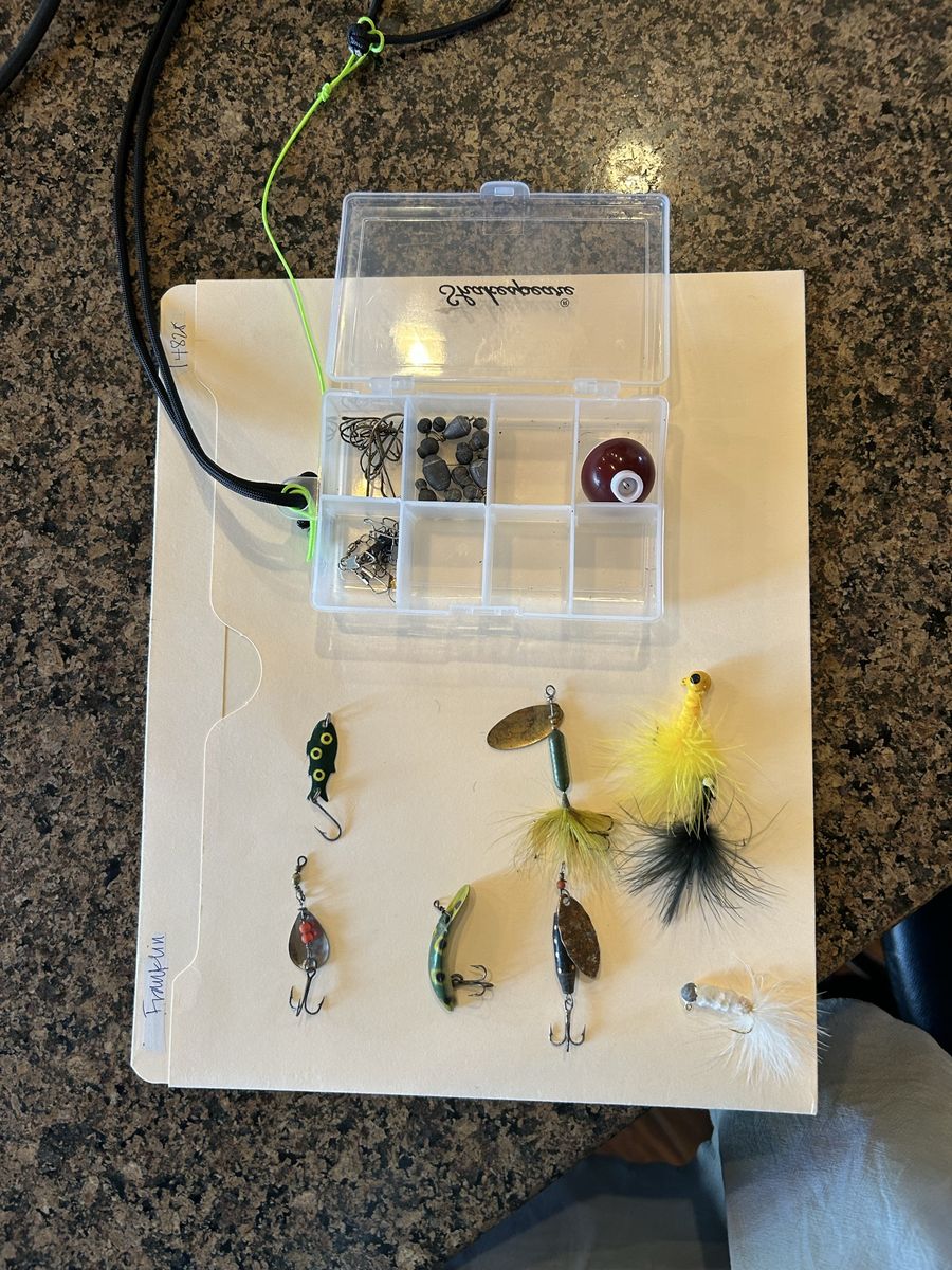 River Killer Kit complete fishing box you wear around your neck.