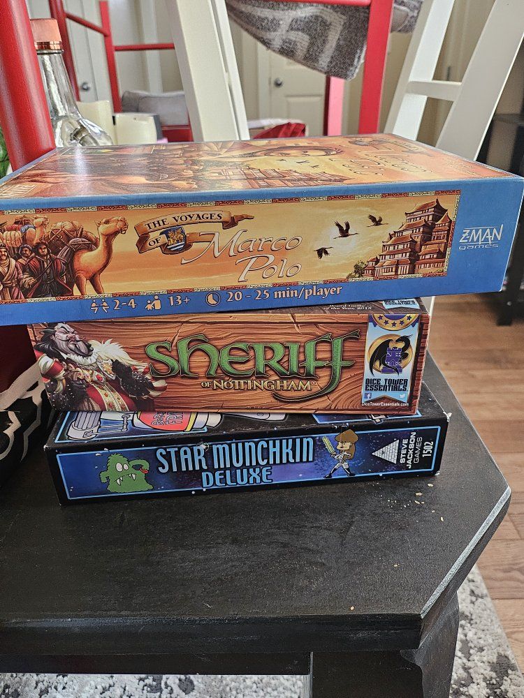 Board Games Bundle: The Voyages of Marco Polo, Sheriff of Nottingham, Star Munchkin Deluxe
