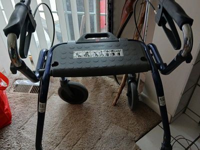 Drive Medical Nitro Rollator Walker with Seat, Blue, Excellent Condition