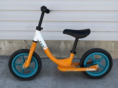 Critical Cycles Cub Balance Bike Orange/White/Teal Blue for Toddlers and Kids