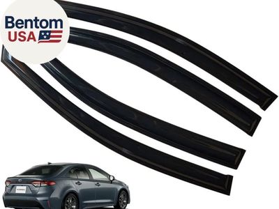 Bentom USA Rain Guards Deflector for Toyota Corolla (2019-2025) 4pc Set, Dark Smoke Tint