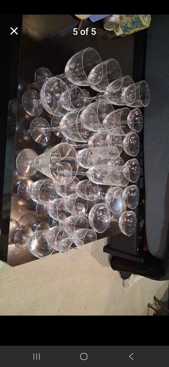 VTG FOSTORIA CUT 104 Wine, Champagne, & Cocktail Glasses - 35+ Pieces