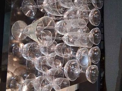 VTG FOSTORIA CUT 104 Wine, Champagne, & Cocktail Glasses - 35+ Pieces