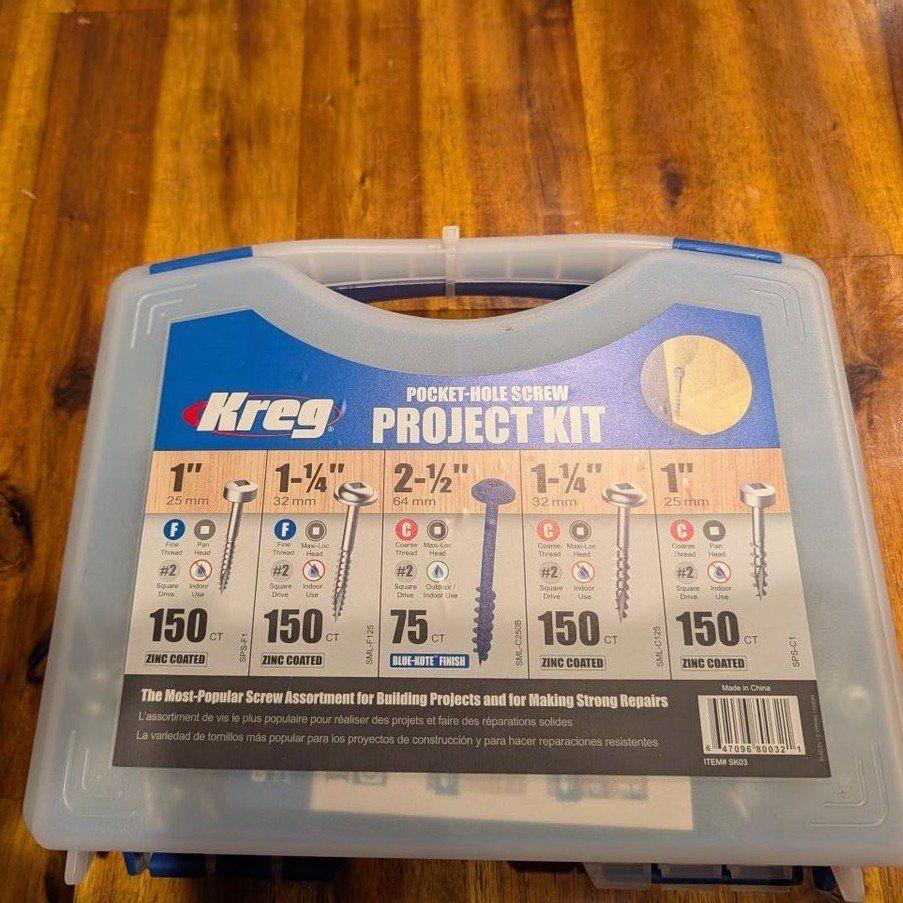 Kreg Pocket-Hole Screw Project Kit - Assorted Zinc Coated Screws (675 pcs)