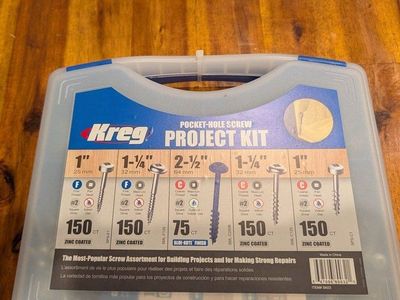 Kreg Pocket-Hole Screw Project Kit - Assorted Zinc Coated Screws (675 pcs)