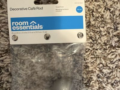 Room Essentials Decorative Cafe Rod - 48-84" Nickel Finish, Mounting Hardware Included