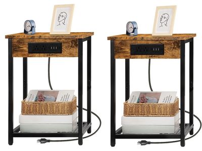 Brand New! End Tables with Charging Station – Set of 2