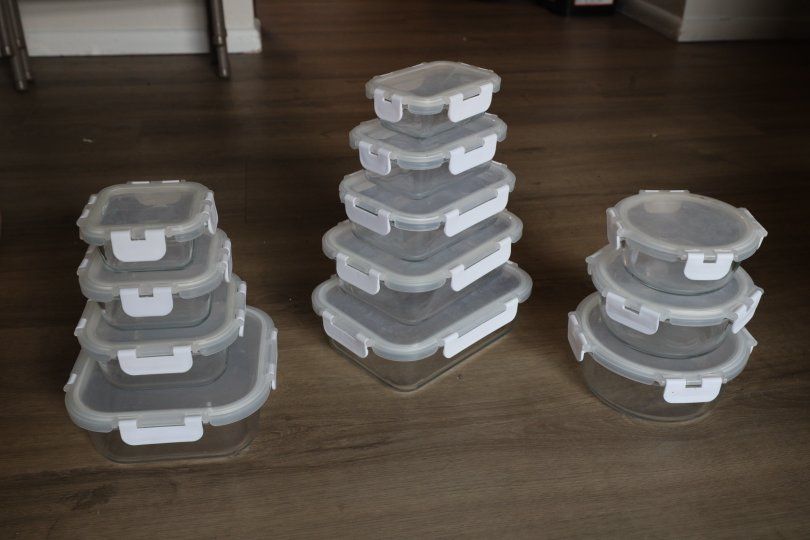Glass Food Storage Containers with Lids - 24 Piece Set, Stackable, Microwave & Oven Safe