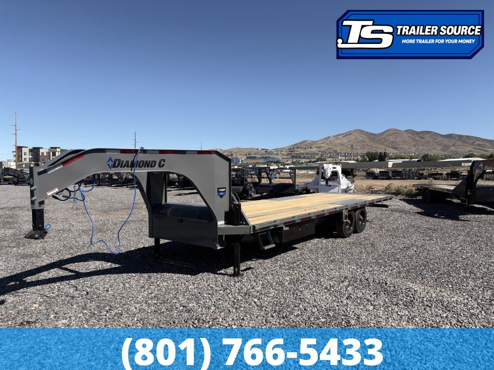 8.5x26 Diamond C DET-GN 210 Gooseneck Deckover Tilt Trailer - 23K GVWR - Hydraulic Jack(s)