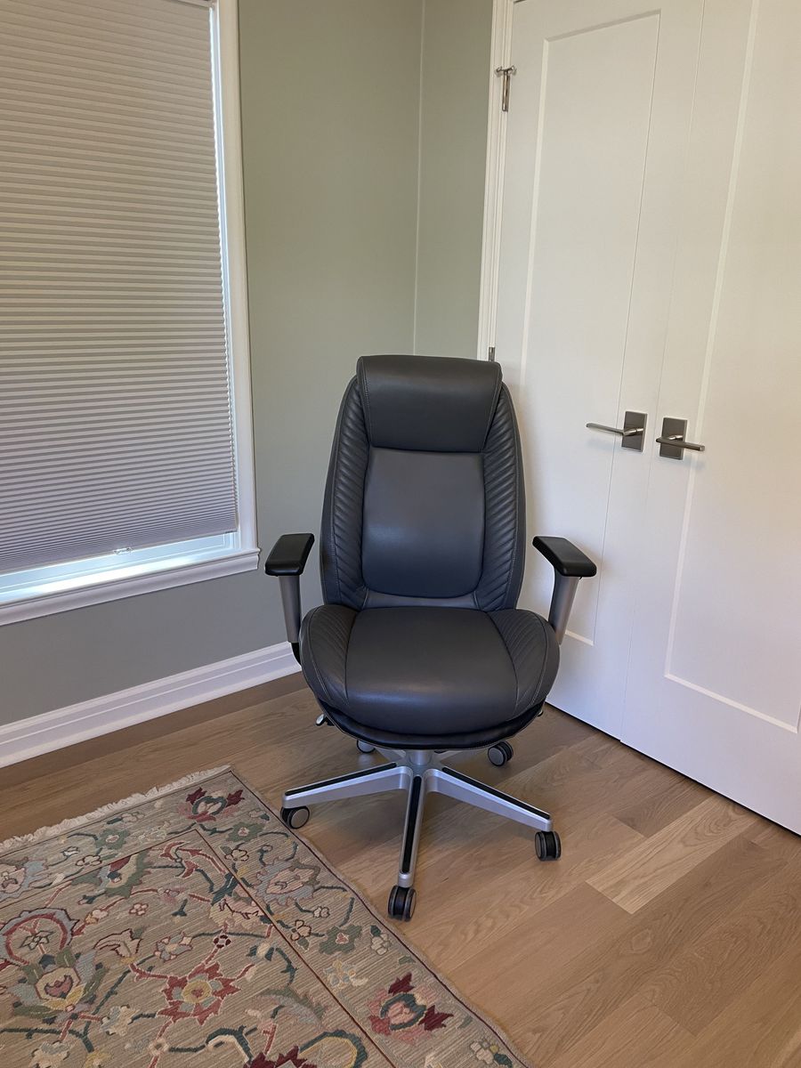 Serta® iOffice Chair - Comfort i6000 Ergonomic Bonded Leather High-Back Manager Office Chair, Gray/Silver