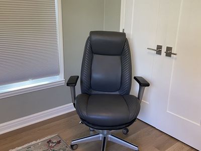 Serta® iOffice Chair - Comfort i6000 Ergonomic Bonded Leather High-Back Manager Office Chair, Gray/Silver