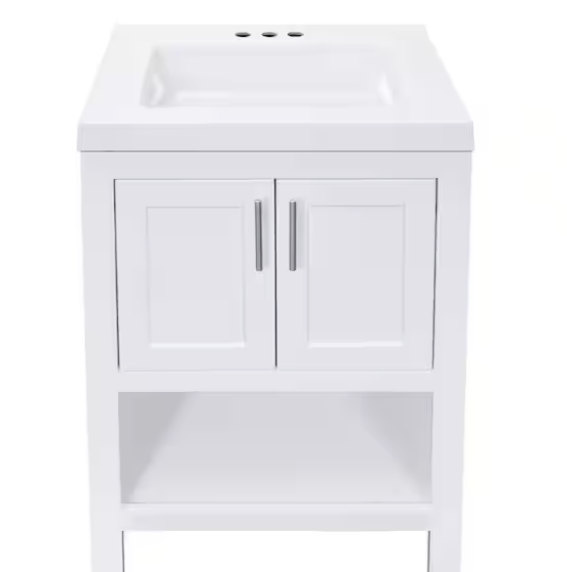 NEW White Spa 30.5 inch Single Sink Bath Vanity with White Cultured Marble Top