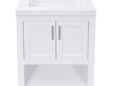 NEW White Spa 30.5 inch Single Sink Bath Vanity with White Cultured Marble Top