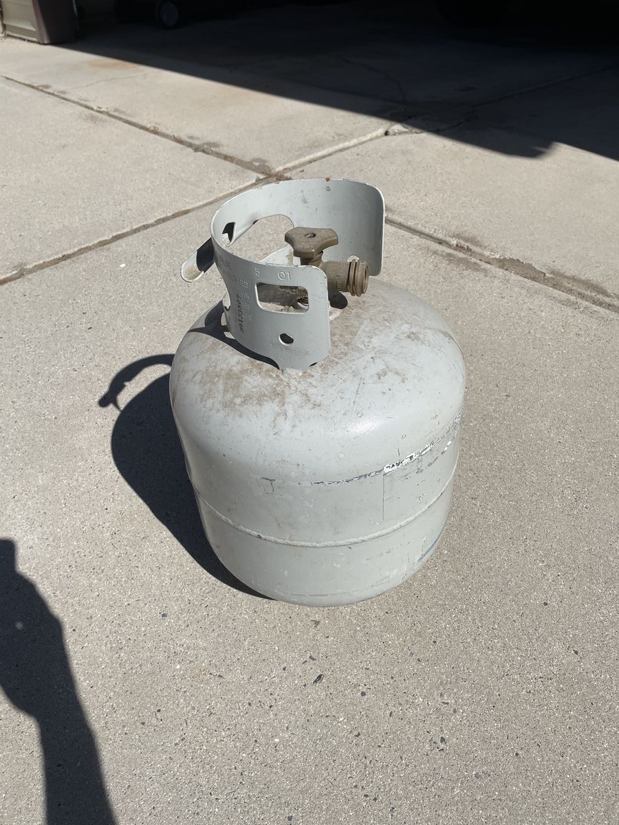 Empty, 20 pound propane tank