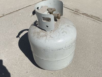 Empty, 20 pound propane tank