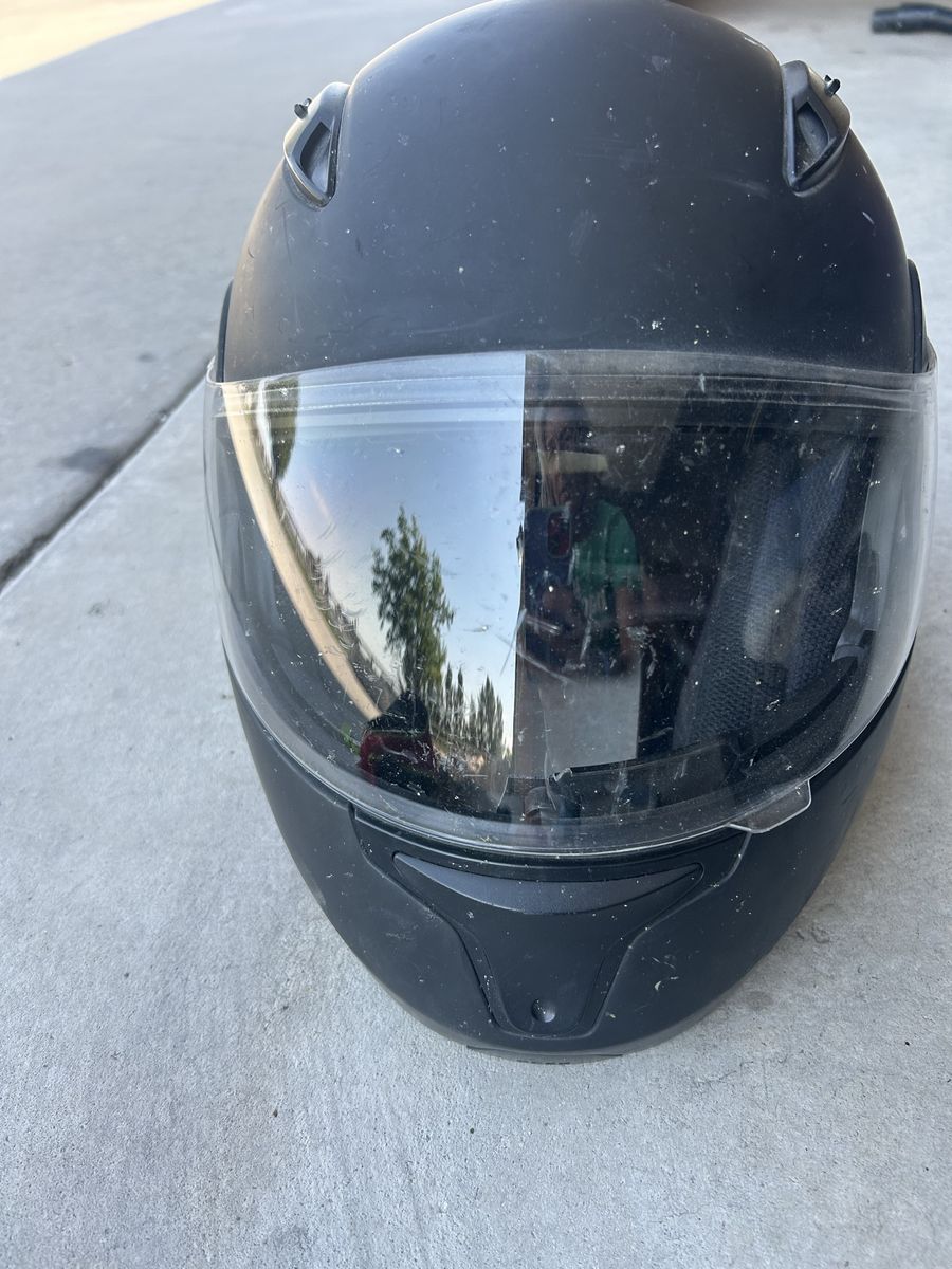 Black Motorcycle Helmet - Full Face, Clear Visor