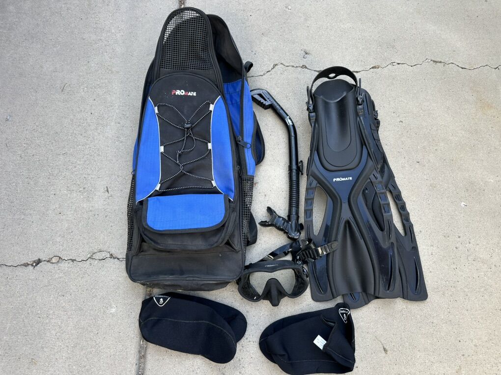 Pro Mate Goggles flippers Carring Bag Snorkle