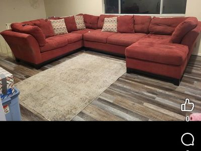 Burgundy sectional sofa set