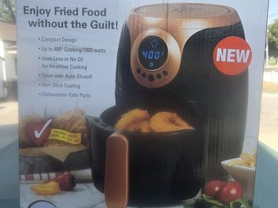 Copper Chef 2 QT Electric Air Fryer - Black and Copper