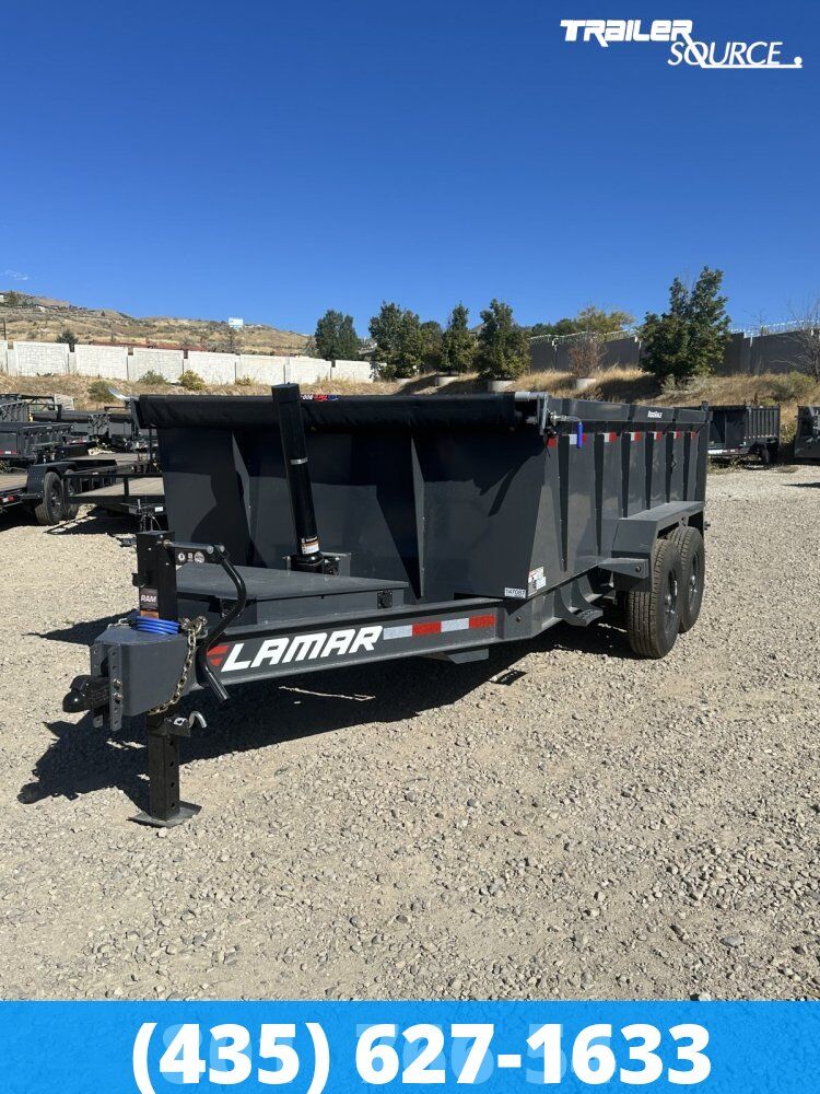 7x14 Lamar DT Dump Trailer - 36" Sides - 14K GVWR - 7 Gauge Floor, Telescopic