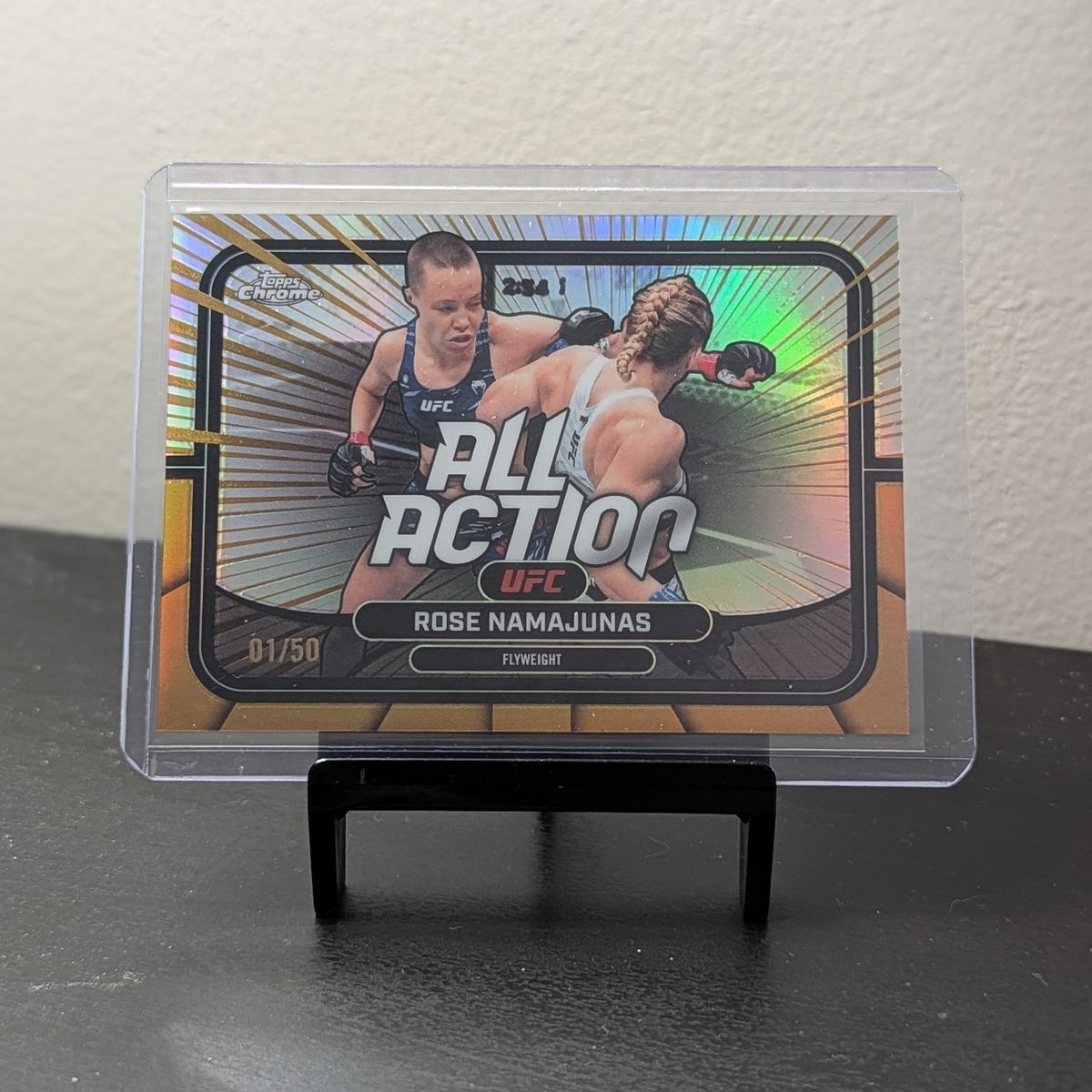 2026 Topps Chrome Rose Namajunas All Action Gold First On Print 01/50