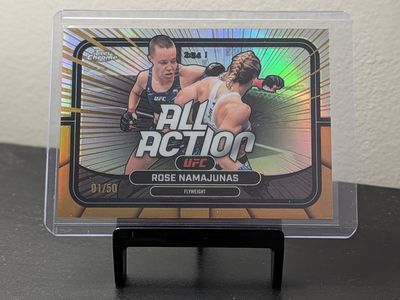 2026 Topps Chrome Rose Namajunas All Action Gold First On Print 01/50