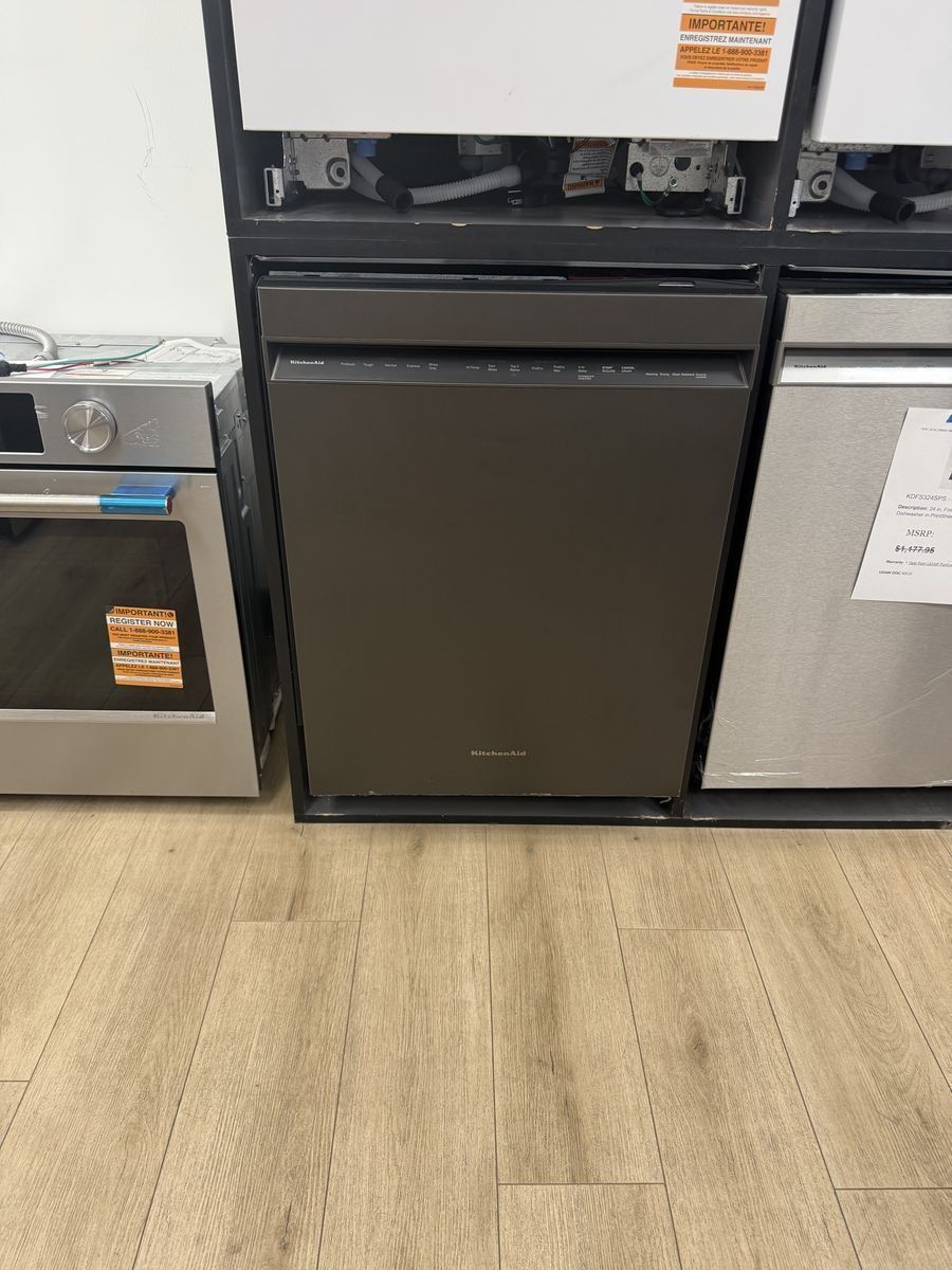 NEW KITCHENAID BLACK STAINLESS FRONT CONTROL DISHWASHER