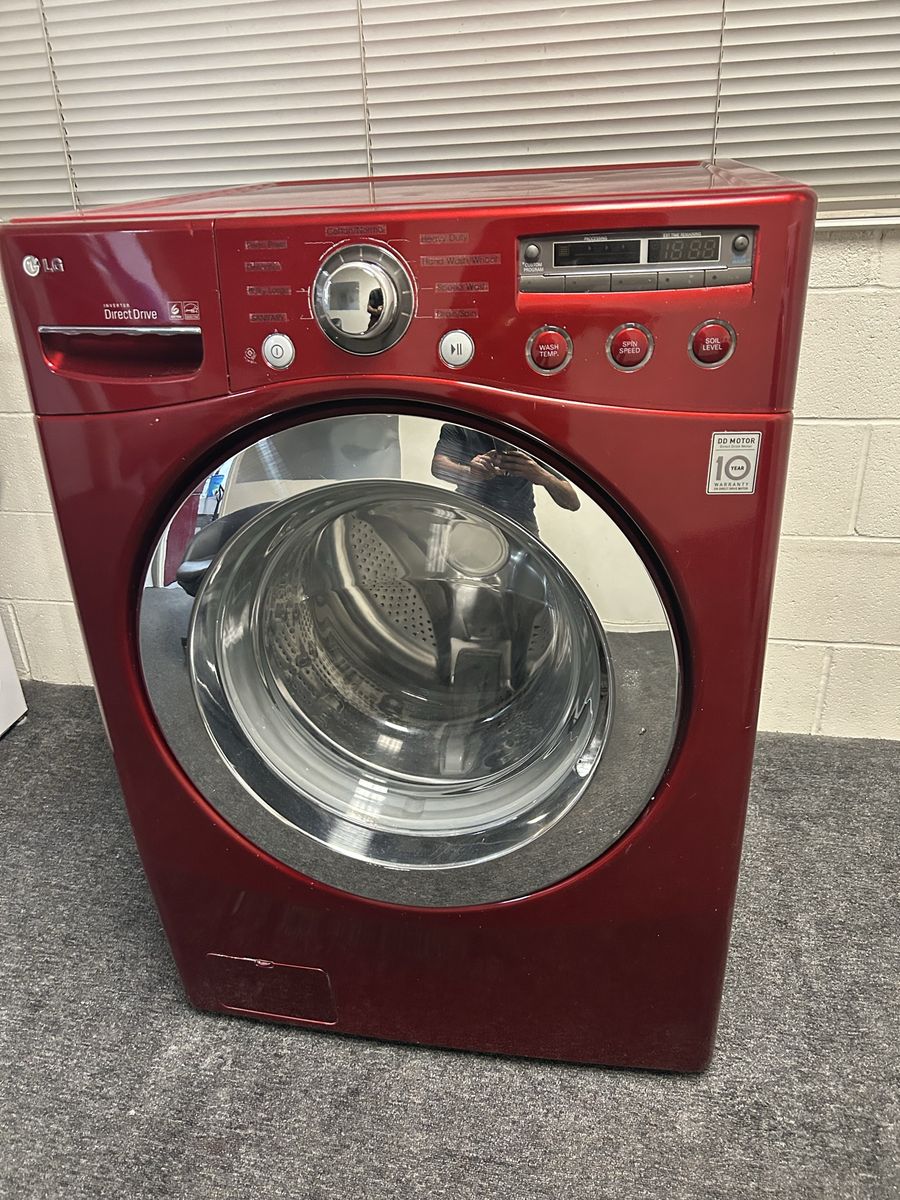 Red Lg washing machine 