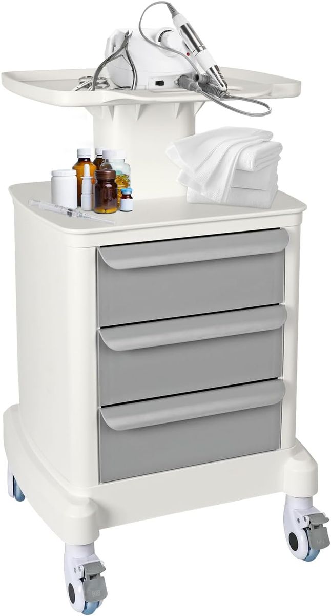 MOBILE TROLLEY CART FOR PORTABLE ULTRASOUND IMAGING SCANNER VEHICLE TROLLEY BEAUTY STORAGE CART W 3 DRAWERS-BRAND NEW!!!