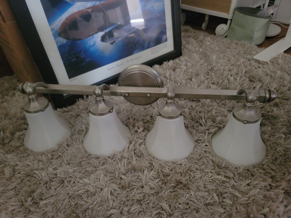 Neptune 4 Light Brushed Nickel Bath Vanity Light