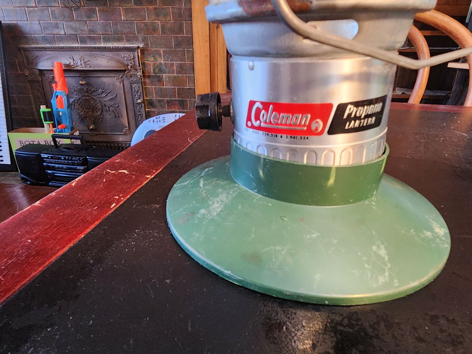 Coleman propane lantern.  Double-mantle.  Works great.  (Propane not included.)