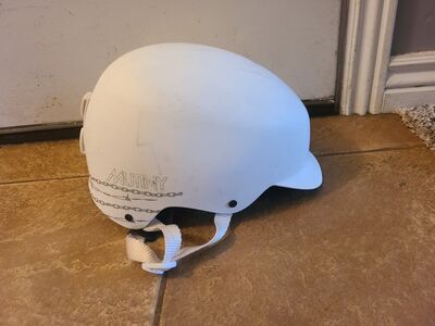 white medium ski or snowboard helmet goggles avail