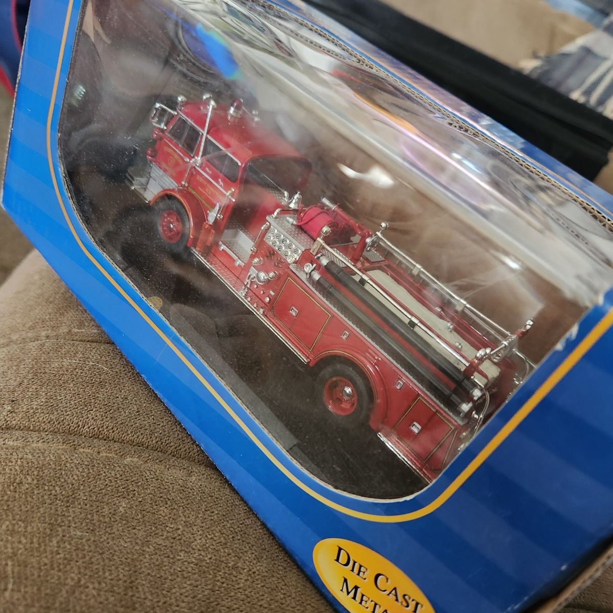 Vintage Die Cast Metal Fire Truck Premium Edition in Box