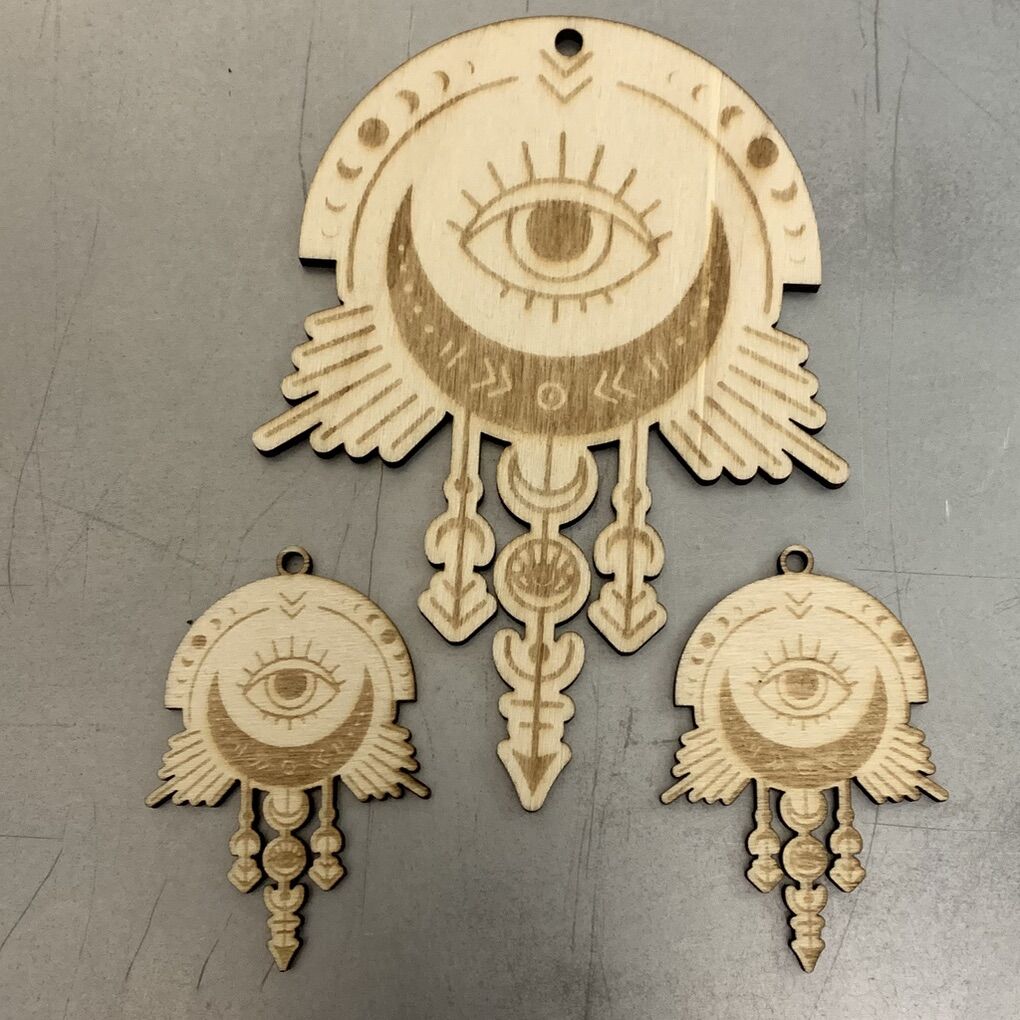 Laser Cut Woodwn Pendants