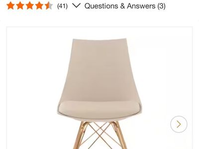 OSP Home Furnishings Oakley 18.5in Cream/Gold Faux Leather Guest Office Chair