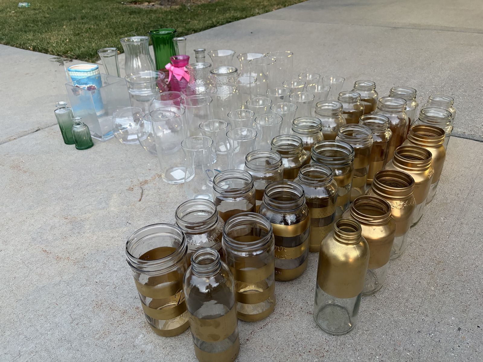 Small Glass Vases Party Wedding Decorations Gold