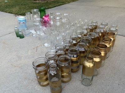 Small Glass Vases Party Wedding Decorations Gold