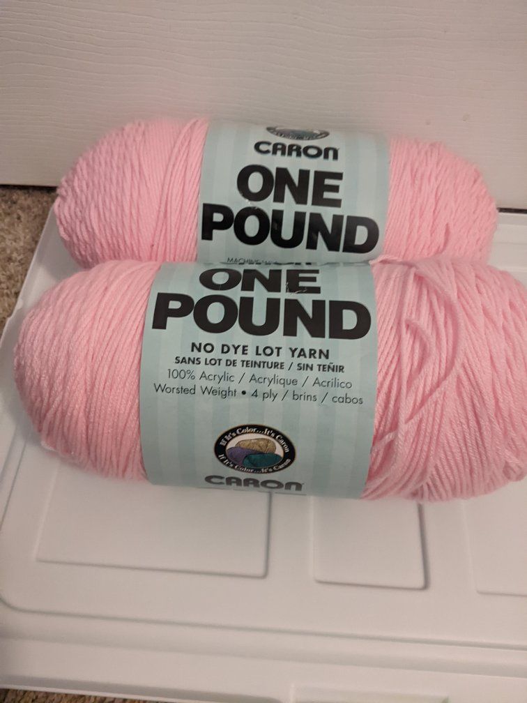 Two Caron One Pound Skeins of Yarn Pink New