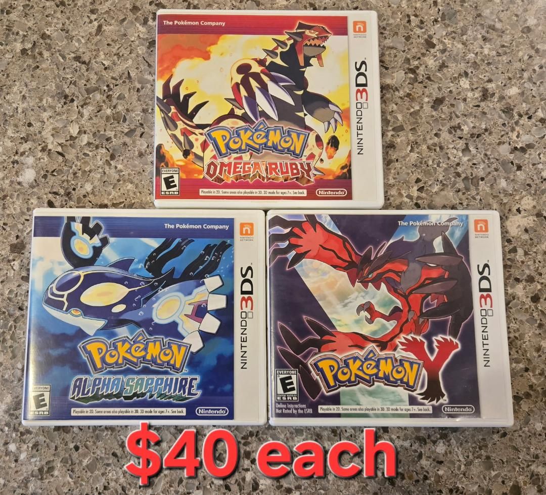 Nintendo 3ds games $40 each including PokeMon Omega Ruby! trades considered~!