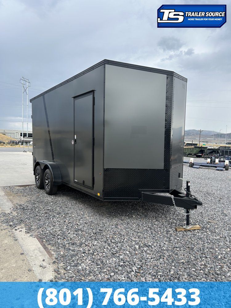 7x16 Look Element Elite Pro Enclosed Car Hauler Trailer - 10K GVWR - .080 PolyCor, Alloy Wheels, Black Out Package, Finished