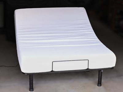 BASICALLY BRAND NEW - Full Size Heavy Duty Metal Electric Adjustable Bed Frame w/ 8" Memory Foam Mattress