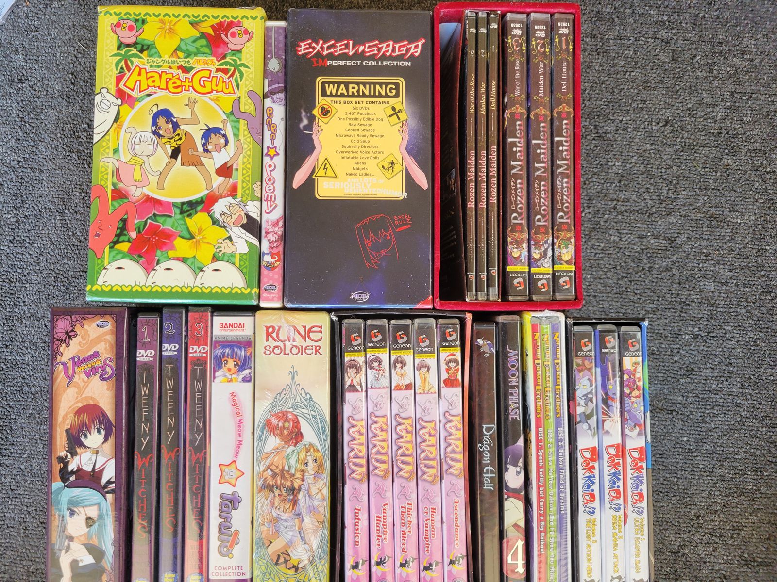 Vintage Anime DVD Lot - Rozen Maiden Box Set, Excel Saga, Hare+Guu, Karin OOP