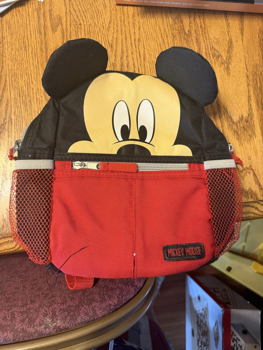Disney Mickey Mouse Kids Backpack with Leash Toddler Mini Bag Black Red Yellow