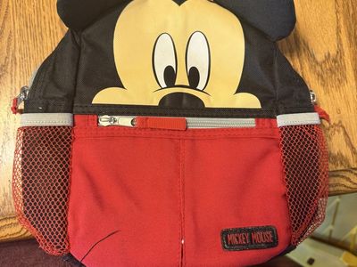 Disney Mickey Mouse Kids Backpack with Leash Toddler Mini Bag Black Red Yellow